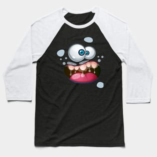 Scary Halloween Monster Face Screaming Baseball T-Shirt